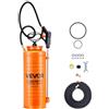 VEVOR Spruzzatore di Calcestruzzo Industriale, Spruzzatore in Acciaio Inossidabile Capienza ca. 13,2 L, Pressione 25-60 PSI, Lunghezza Lancia 520 mm 2 Ugelli in Ottone, per Edilizia, Giardino