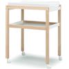 ERBESI Mini Fasciatoio In Legno Bianco-Naturale Con Ruote E Materassino Incluso Erbesi