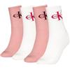 Calvin Klein 8719965009202 CKJ - Calzini da donna Monologo, 4P, bianco/rosa, Taglia unica