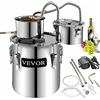 VEVOR Alambicco Distillatore 3Gal / 11,4L Alambicco per Grappa in Acciaio Inox e Rame Rosso Distillatore Acqua con Due Fusti Alambicco Oli Essenziali Kit per Produzione di Vino Whisky Brandy Vodka