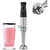 Cecotec Frullatore a immersione Katana TotalDestroy 1200xl BL, 1200 W, 21 velocità e turbo, 4 fogli con titanio nero, campana antisalica, piede extralargo, nave da 800 ml.