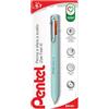 Pentel BXC467 Izee 4 Colori, penna a sfera 0,7 mm 4 colori di scrittura (rosa, azzurro, arancio, viola), 1 pz