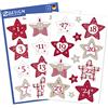 Avery Zweckform AVERY 52890 Zweckform Calendario dell'Avvento con numeri 24 stelle (made in Germany, adesivi di Natale, carta, autoadesivi, numeri di stelle, numero 1-24, calendario di Natale)