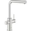 GROHE Blue Pure Minta Rubinetto Filtro Acqua, Bocca L, Doccetta Estraibile, Filtro Carboni Attivi, Acqua Filtrata Naturale, Supersteel, 30590DC0