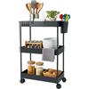 Relaxdays Carrello Relaxdays, 3 Ripiani, Carrello di Servizio, Carrello da Cucina, HLP: 62,5x40x22 cm, Nero