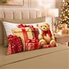PETTI Artigiani Italiani - Lenzuola in Cotone con Federe in Stampa Digitale di Natale, Lenzuola Natalizie Due Piazze, Completo Letto Matrimoniale Natalizio, Orsetto 02 Tortora, 100% Made in Italy