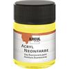 Kreul 77561-50 ml Vernice acrilica Giallo Neon, Vernice acrilica Fluorescente a Base d'Acqua, Semi-Opaca e Luminosa su Fondo Bianco.