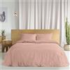 Ruggeri Set Lenzuola Copripiumino Matrimoniale, Cotone, Rosa | 1 lenzuolo a sacco di 250 x 200 cm con patella di 40 cm e 2 federe di 50 x 80 cm con chiusura a sacco di 20 cm