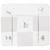roba Materassino per Fasciatoio Fox & Bunny - per Bambini e Neonati - 85 x 75 cm - Morbido e Idrorepellente - Rivestito in PU - Motivo Volpe e Coniglietto - Bianco