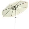 Outsunny Parasol inclinabile rotondo Ø 268 cm con frange tessuto poliestere ad alta densità 180 g/m² protezione solare crema