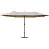 Outsunny Ombrellone da giardino XXL con base a croce, ombrellone grande 4,6L x 2,7l x 2,4H cm, apertura e chiusura con manovella, acciaio e poliestere ad alta densità color caffè