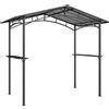 Outsunny Gazebo da Giardino per Barbecue BBQ con Tetto in PC e Mensole Laterali, Struttura in Alluminio e Metallo, 246x149x230cm, Nero|Aosom