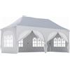 Outsunny Gazebo da Giardino Pieghevole 3x6 m con Pareti Rimovibili e Borsa di Trasporto, Bianco | Aosom Italy