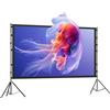 HOMCOM Telo per Proiettore 100" 16:9 HD 4K/8K, Angolo di Visione 160°, Doppia Facciata e Treppiedi Pieghevoli, Bianco | Aosom Italy