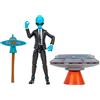 Jazwares Fortnite HUMAN BILL (EMOTE SERIES) - Figura articolata da 10,2 cm con veicolo Lil' Saucer Emote e accessorio Slasher volante