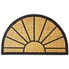 Relaxdays Zerbino Semicircolare, 75 x 45 cm, Fibra Cocco, Tappetino da Ingresso Gomma, Design Circolare, Marrone