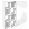 Furinno PELLI Libreria 8 Cubi, Organizer Orizzontale a Cubi, per Soggiorno, Camera da Letto, Home Office, Bianco
