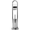 Bath Vida Home Discount® Spazzola e Carta igienica Base Rotonda in Acciaio Inox Stand