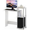 Furinno Efficient Home Laptop Notebook Scrivania per computer, Rovere bianco, Tubi in acciaio inossidabile