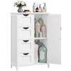 VASAGLE Mobile da Bagno, Armadietto Autoportante, Mobiletto in Legno con 4 Cassetti e Anta, Ripiano Regolabile, per Soggiorno, Cucina, Corridoio, Bianco LHC41W