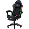 Wintem - - Sedia Gaming con Poggiapiedi Estraibile, Doppio Cuscino e Luci LED RGB USB per Comfort Totale e Design Futuristico Ideale per Gioco, Studio e Ufficio
