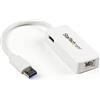 Startech.Com Adatattore USB 3.0 a Ethernet Gigabit Nic con Porta USB, Bianco