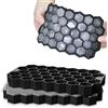 YouJabz Set di 2 Stampi per Cubetti di Ghiaccio in Silicone, 37 Scomparti, Impilabili, con Coperchio, Bevande Refrigerate, Whisky e Cocktail, Certificazione LFGB e Senza BPA