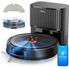 Teendow D10S MAX Robot aspirapolvere e lavapavimenti 2 in 1 con stazione di svuotamento automatico, 4500 Pa - Nero