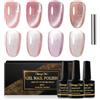 Shining She Smalto Semipermanente Unghie Magnetico,4 Colori Rosa Glitter Cat Eye Smalti Semipermanenti per Unghie con Magnete,Soak-Off UV/LED per Nail Art Salone, 8ML