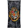 Elbenwald Harry Potter Beach Asciugamano con Hogwarts Case Case Stemma Motivo Motivo 90x180cm Grigio
