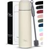 Milu Thermo Caffè Borraccia Termica - 1L, 750ml, 500ml - Termos Bottiglia Acqua per Vuoto in Acciaio Inox per Mantenere Caldo/Freddo (Crema di Burro, 750 ml)