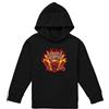 Stranger Things Hellfire Flames Youth Kids Boy/Girls Pull-Over Hoodie, Black, 7-8