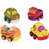 B. toys - Wheeee-ls! - 4 veicoli giocattolo estraibili - Auto, camioncino, corridore, taxi - Giocattolo classico per bambini e ragazzi - 12 mesi +
