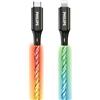 Philips Cavo di ricarica DLC5130L/01 per iPhone RGB 1M, cavo Lightning di ricarica rapida 27W, sincronizzazione 480Mbps, cavo intrecciato senza groviglio per iPhone, iPad, compatibile MFi