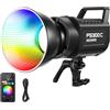 NEEWER 300W Luce Video LED RGB con Controllo APP/2.4G, 17 Effetti, Illuminazione Continua COB 2500K-7500K 29000lux/1m, CRI95+/TLCI97+ Attacco Bowens per Fotografia Registrazione Video Studio, FS300C