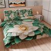 PETTI Artigiani Italiani - Set Copripiumino Matrimoniale 250x200 cm (2 Federe 50x80 cm Incluse), Parure Copripiumino Morbida Microfibra con Stampa Digitale Floreale 05 7 - Made in Italy
