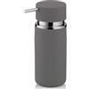 kela Dispenser per sapone 300 ml PER, dispenser per sapone in ceramica grigia, superficie antiscivolo, flacone con pompa, dispenser per detersivo, opaco