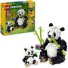 LEGO, LEGO CREATOR Lego creator 3 in 1 31165 animali selvatici: famiglia di panda giocattolo, si trasforma in pinguino e orca, giochi bambini 8+