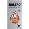 Bolero Drink 24 Bustine 3 gr grammi Sticks Frutta Preparato Polvere Solubile Per Bevanda Fresca in Acqua Prodotto, 72 grammi dolcificato alla stevia (Almond)