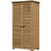 Armadio Porta Attrezzi da Giardino Impermeabile 3 Ripiani in Legno 87x46.5x160 cm