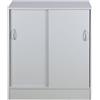 Mobiile 2 Ante Scorrevoli 3 Ripiani 60x30x71 cm in PB e Carta Bianco