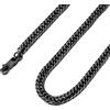 FindChic Collana Uomo Nero a Catena Cubana Miami in Acciaio Inossidabile Piatta 6mm Lunghezza 46cm Collana Uomo Acciaio Catena Stile Hip Hop Rapper