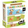 HEADU - Grande e Piccolo, con Speciali Incastri Didattici | Gioco Educativo per Bambini dai 2 3 4 Anni, Giochi in Lengo per Bambini, attività Divertenti per Imparare sin da Piccoli, Made in Italy