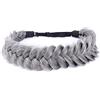 BOBIYA - Fascia per capelli sintetici a 2 fili, con trecce intrecciate classiche, trecce intrecciate, elasticizzate, per donne e ragazze, accessorio boho (Grigio scuro)
