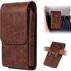 MDJYMYZ Custodia da Cintura con Clip per Cellulare Uomo, 7.2 Porta Cellulare Fondina da Cintura Pelle Telefono Borsa con Slot per Carte Ribaltabili Marsupio per Samsung S25/S24/S23/S22/S21/S20 Ultra,Marrone
