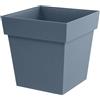 EDA - Vaso di fiori quadrato Toscana 39 cm - Volume 38 L - 39 x 39 x 39 cm - Blu Jean