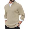 COOFANDY Maglione Uomo Dolcevita Mezza Zip Maglione da Lavoro Maniche Lunghe Invernale Pullover Leggero Blu Marino L
