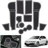 GAFAT V-W Golf 8 8.5 MK8 GTI GTE GTD R Variant 2020-2025 2026 Tappetini Antiscivolo, Tappetini in Gomma per Console Centrale, Braccioli, Portabevande, Cuciture Porta, Accessori Golf 8 (Bianco)