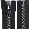 Aerzetix - C64193 - Set di 3 Cerniere Lampo iniettate separabili N°8 75cm autobloccante - tiretto Decorativo in Metallo - Colore Nero e Argento - Rete cursore merceria Abbigliamento Cucito