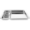 HOMSFOU Piatto da portata per alimenti, in acciaio inox, con scomparti, per frutta, snack e pasti, 21,00 x 21,00 x 2,00 cm, 1 pezzo